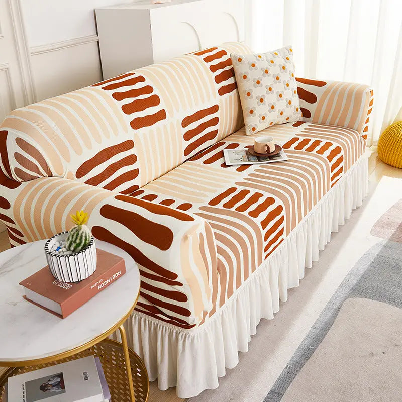 1 Piece Couch Cover with Skirt