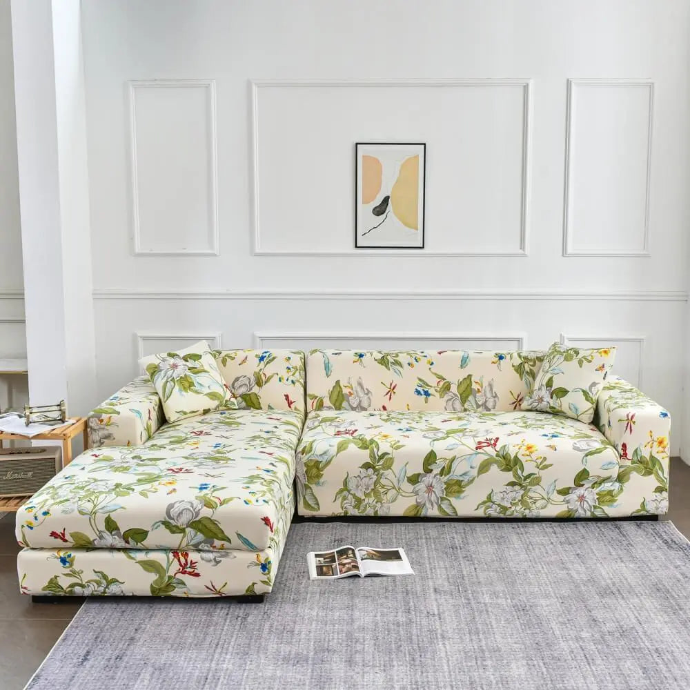 Crfatop 2pcs Sectional Couch Covers Light-Green