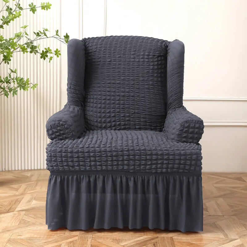Crfatop Classical Wingback Chair Cover with Arms Dark-Grey
