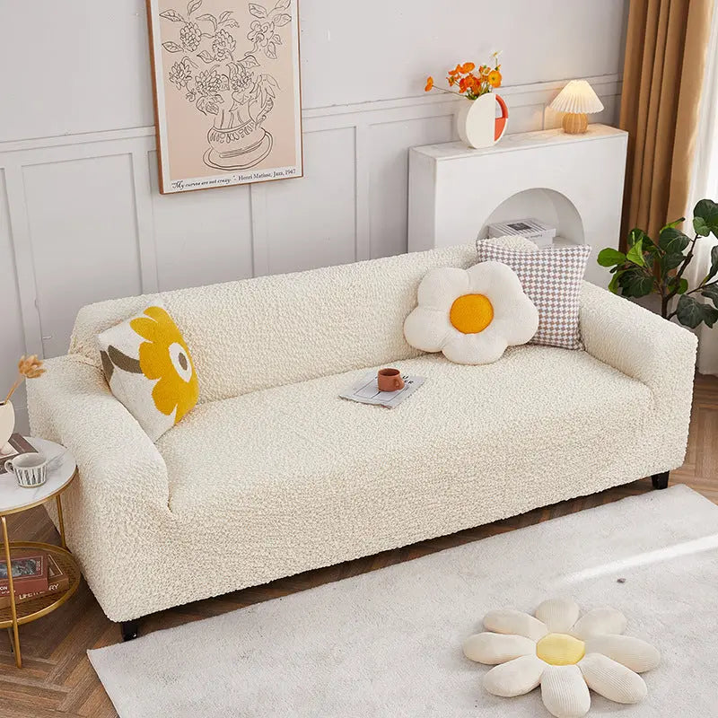 Crfatop Easy Fitted Sofa Couch Cover S-Beige