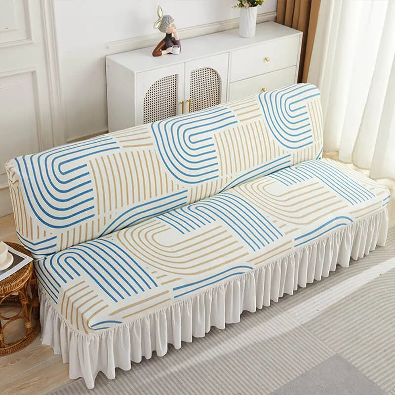 Crfatop Fashionable Sofa Cover without Arms L-74.8-82.6-inches-Light-Blue