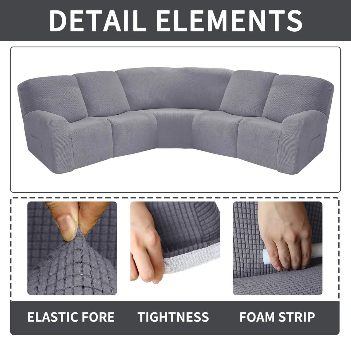 Crfatop L Shape Sectional Recliner Sofa Covers Corner Couch Covers