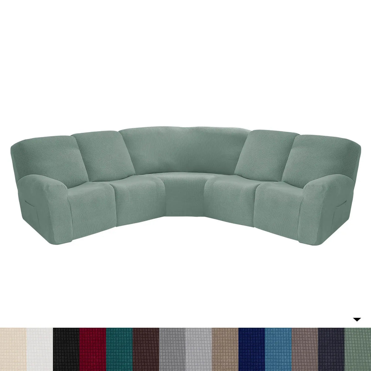 Crfatop L Shape Sectional Recliner Sofa Covers Corner Couch Covers Light-Green