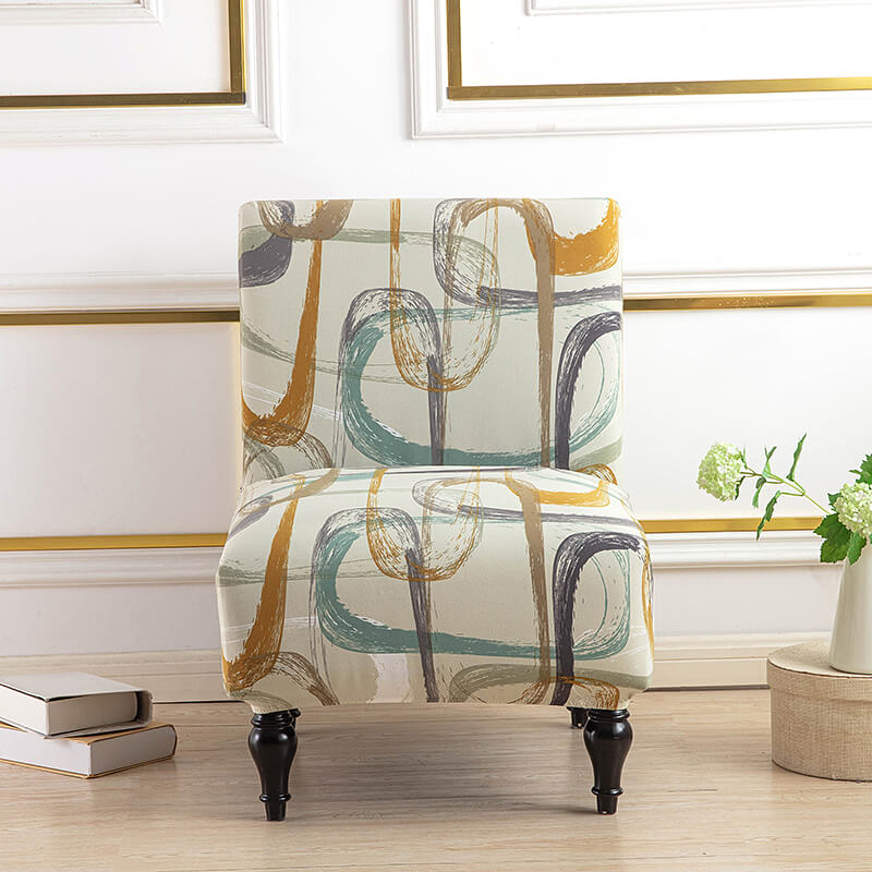 Crfatop Oversized Accent Chair Covers with No Arms Green-yellow