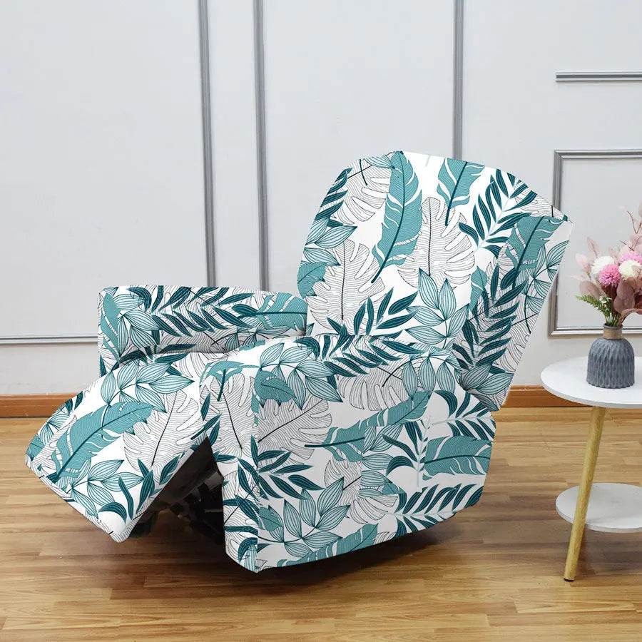 Crfatop Printing Recliner Chair Cover 4 Pcs Armchair Cover Banana-Leaf