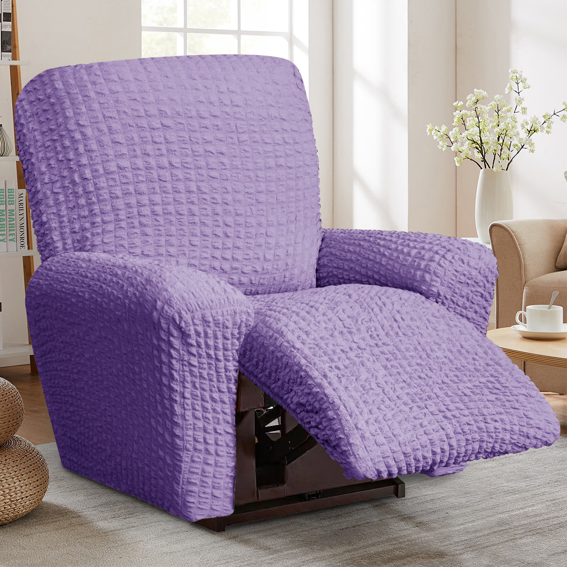 Crfatop Reclining Armchair Slipcover Recliner Sofa Cover ReclinerChairPurple