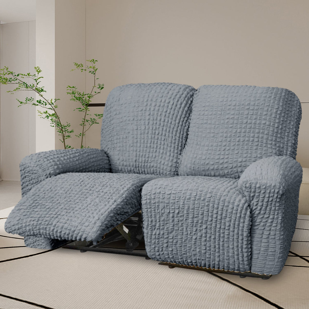 Crfatop Reclining Armchair Slipcover Recliner Sofa Cover Recliner2-seaterLightGrey