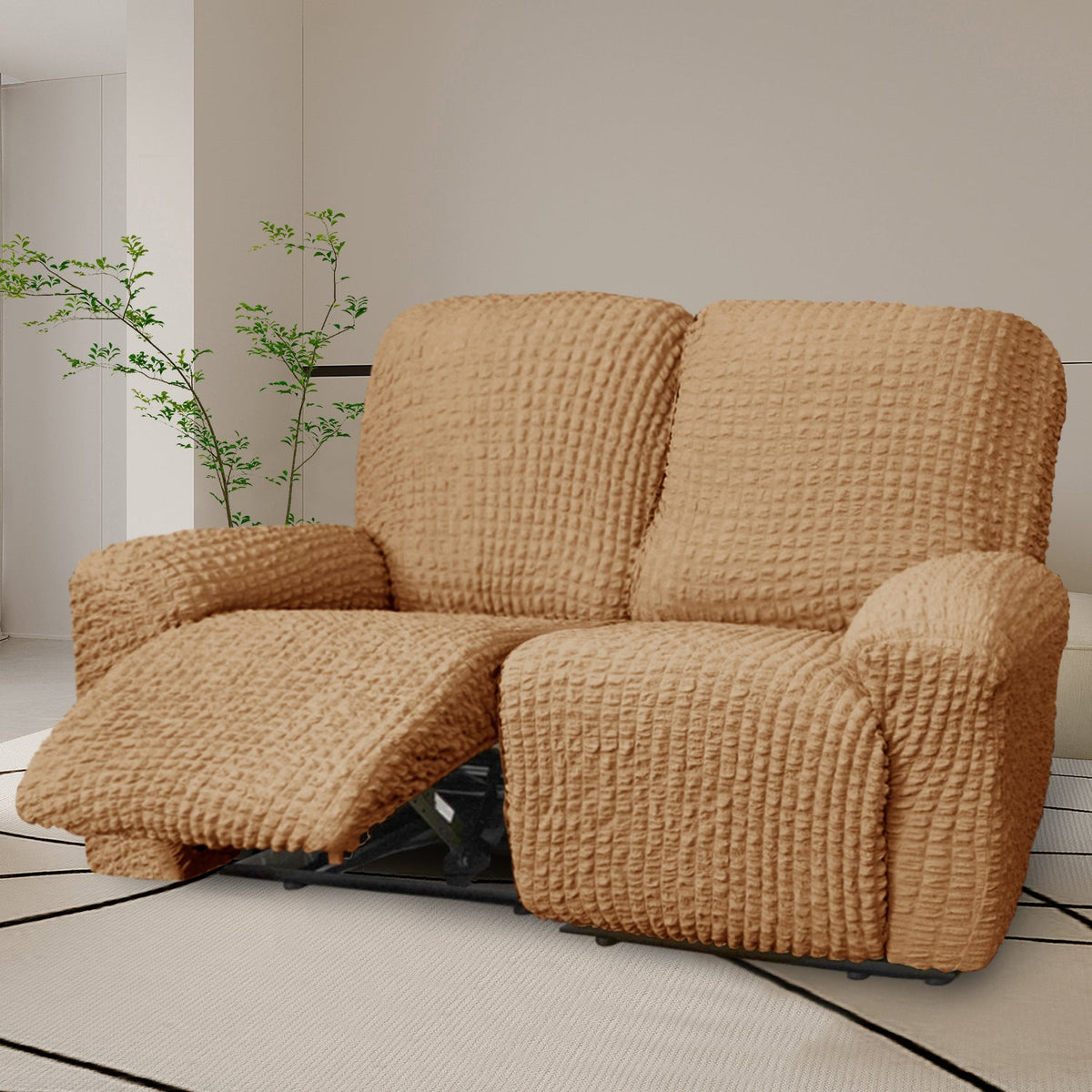 Crfatop Reclining Armchair Slipcover Recliner Sofa Cover Recliner2-seaterKhaki