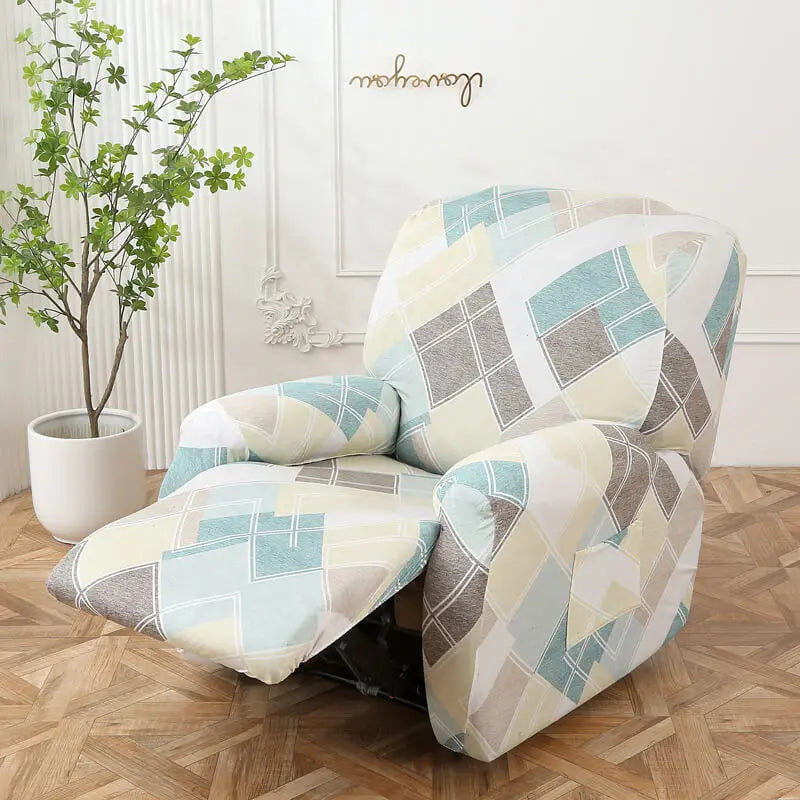 Crfatop Simple Recliner Chair Cover Waterproof Four Seasons Armchair Covers Light-Green
