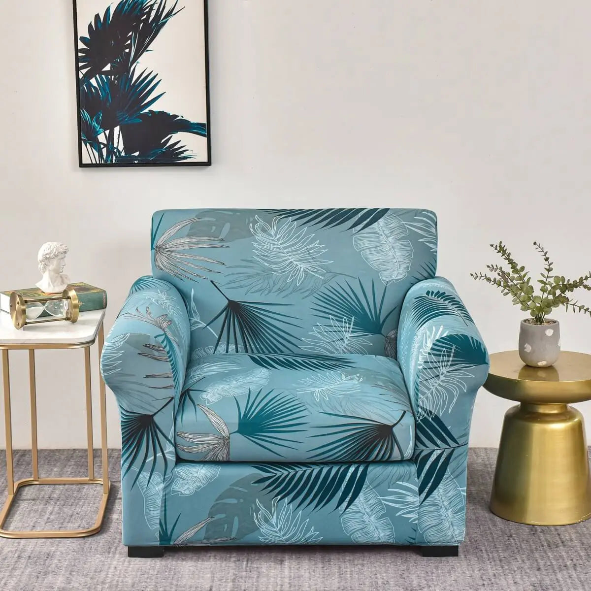 Crfatop Stretch Armchair Cover Slipcovers for 1 Seater Chair Slip Cover Teal