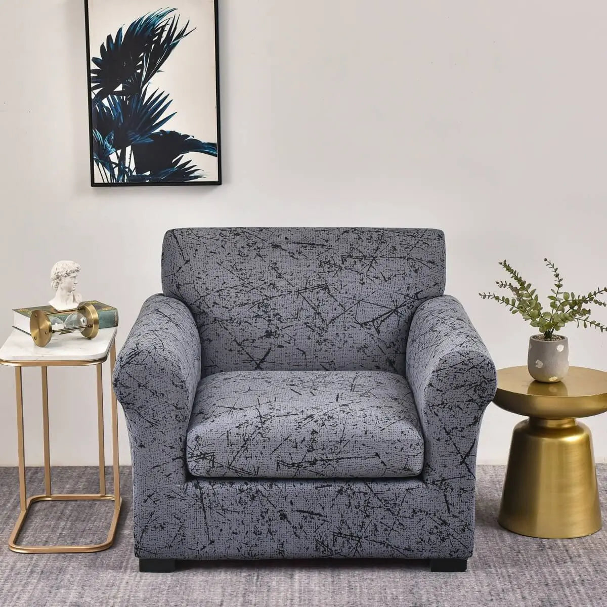 Crfatop Stretch Armchair Cover Slipcovers for 1 Seater Chair Slip Cover Grey