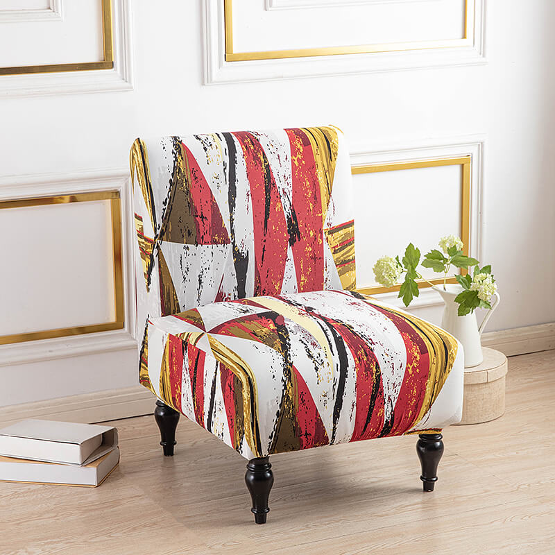 Crfatop Stretch Slipper Chair Cover Armless Accent Chair Slipcovers Red