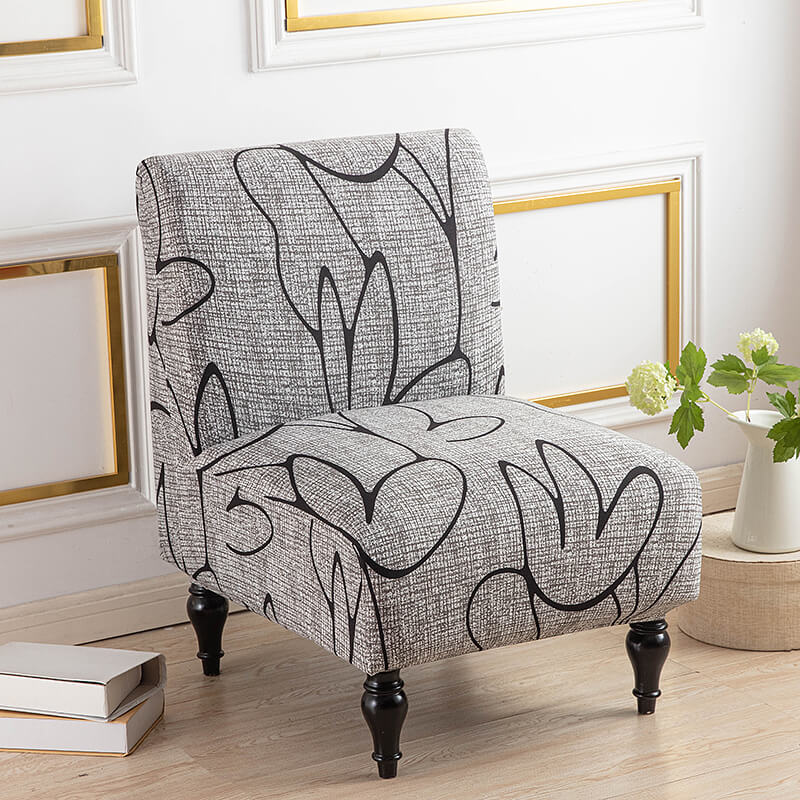 Crfatop Stretch Slipper Chair Cover Armless Accent Chair Slipcovers Grey