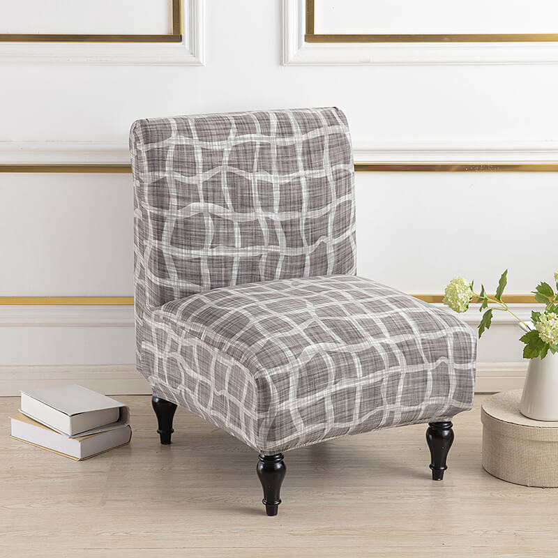 Crfatop Stretch Slipper Chair Cover Armless Accent Chair Slipcovers Stripes