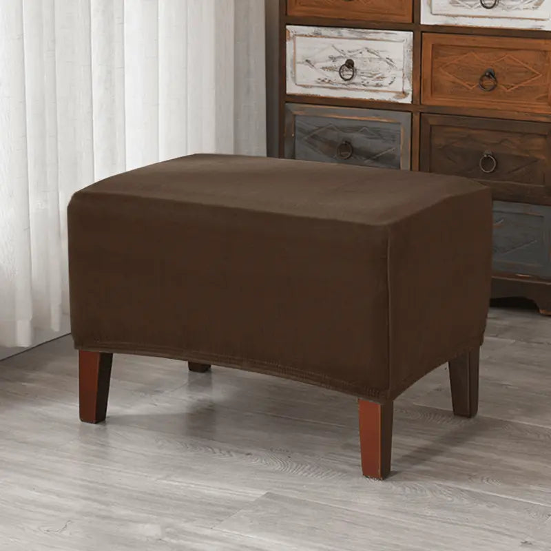 Crfatop Stretch Velvet Ottoman Slipcover Coffee
