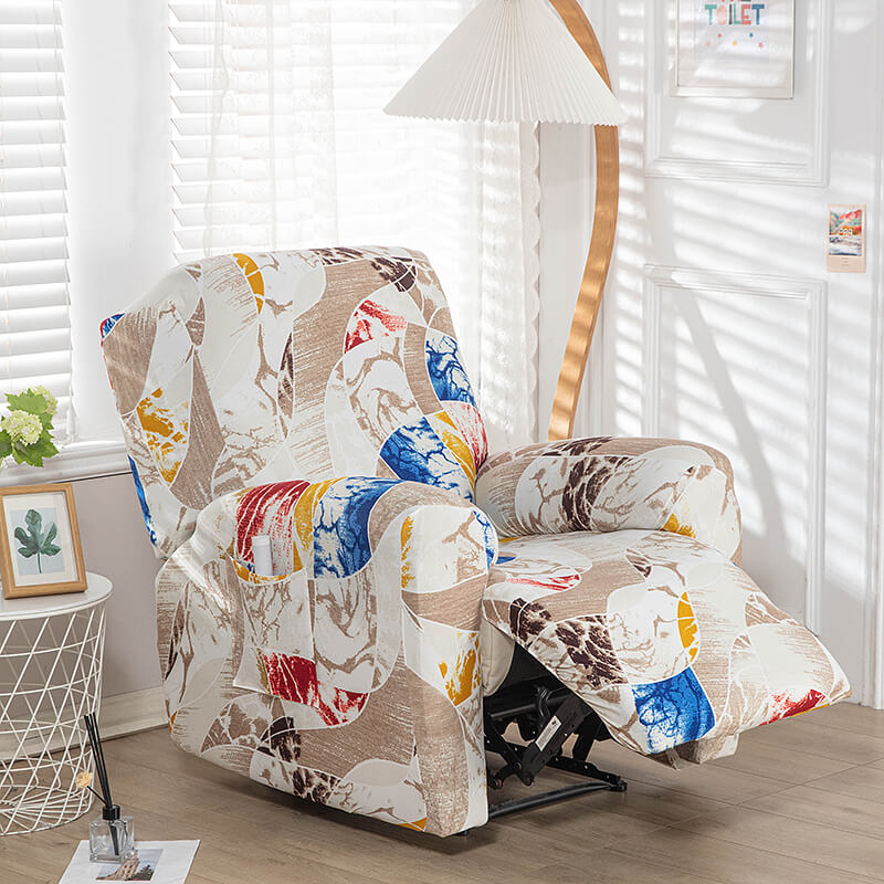 Crfatop Super Floral Printed Sofa Couch Cover 1 Seater Lazy Boy Chair Covers Khaki