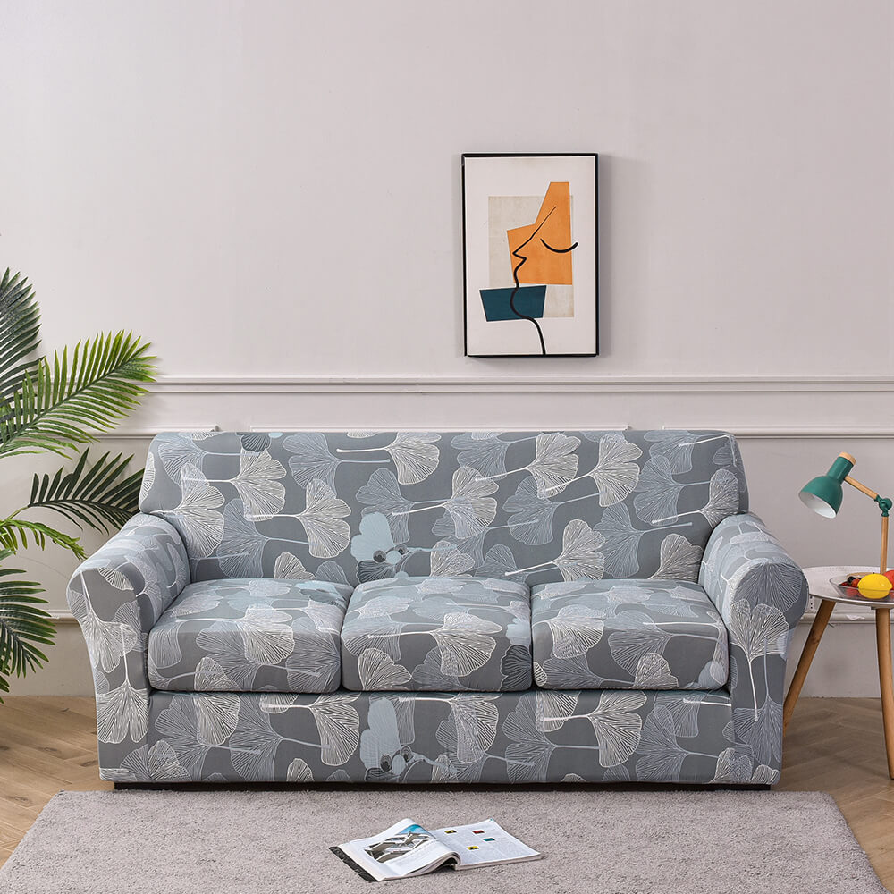 Crfatop Super Stretch 4 Pieces Sofa Covers for 3 Cushion Couch Covers