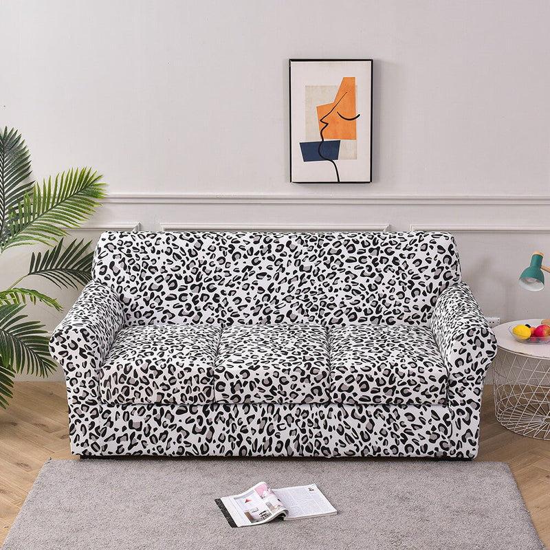 Crfatop Unique Printed Sofa Cover 4 Pieces Couch Cover for 3 Separate Seat Cushion