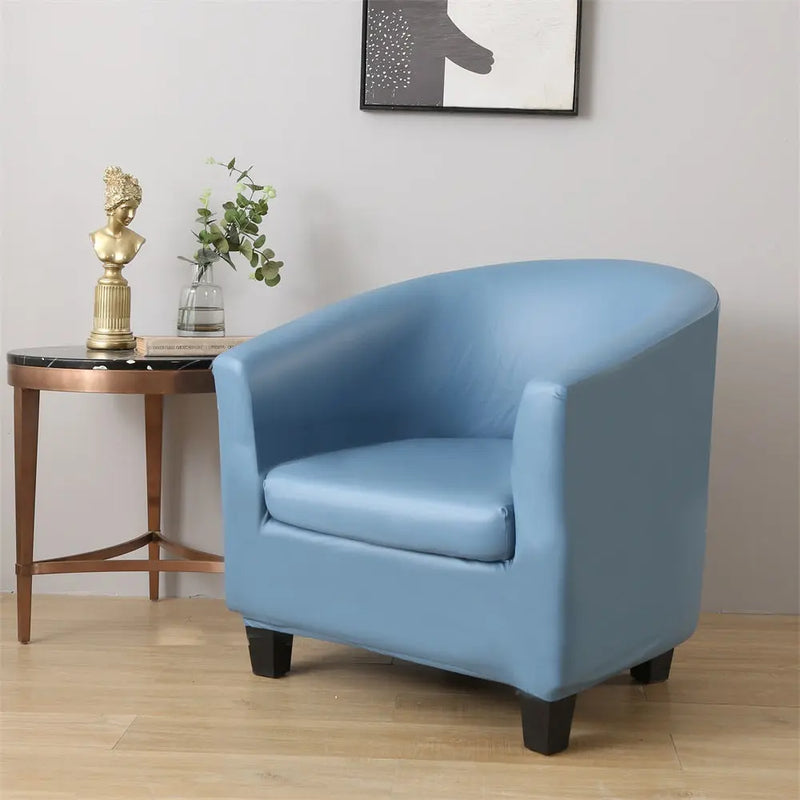 2 Pcs/Set Tub Chair Cover Waterproof Round Sofa Slipcover Furniture Protector with Arm Crfatop %sku%