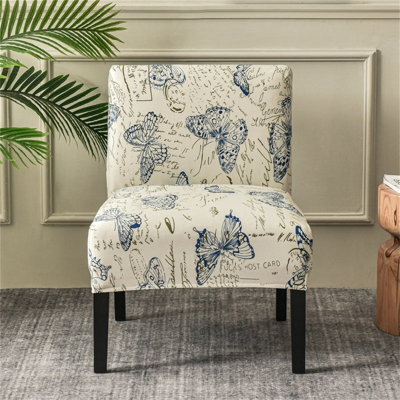 Stretch Armless Accent Chair Cover for Livingroom Chair Slipcover with Elastic Bottom Crfatop %sku%