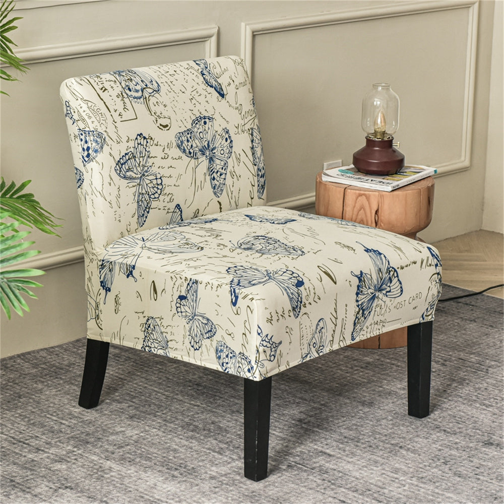 Stretch Armless Accent Chair Cover for Livingroom Chair Slipcover with Elastic Bottom Crfatop %sku%