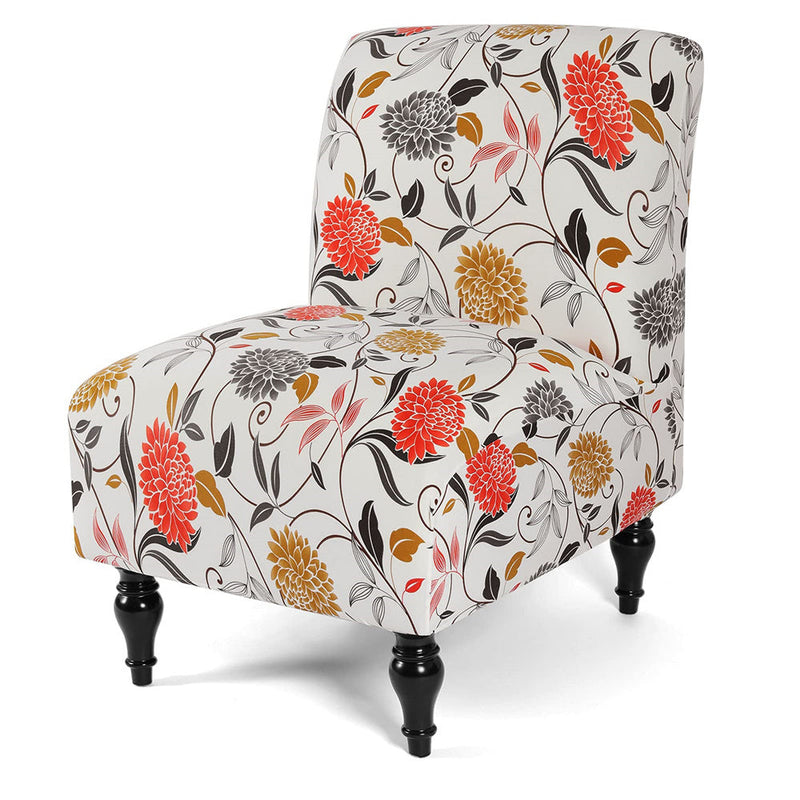 Floral Accent Chair Slipcover Unique One-size Armless Dining Chair Sofa Cover Crfatop %sku%