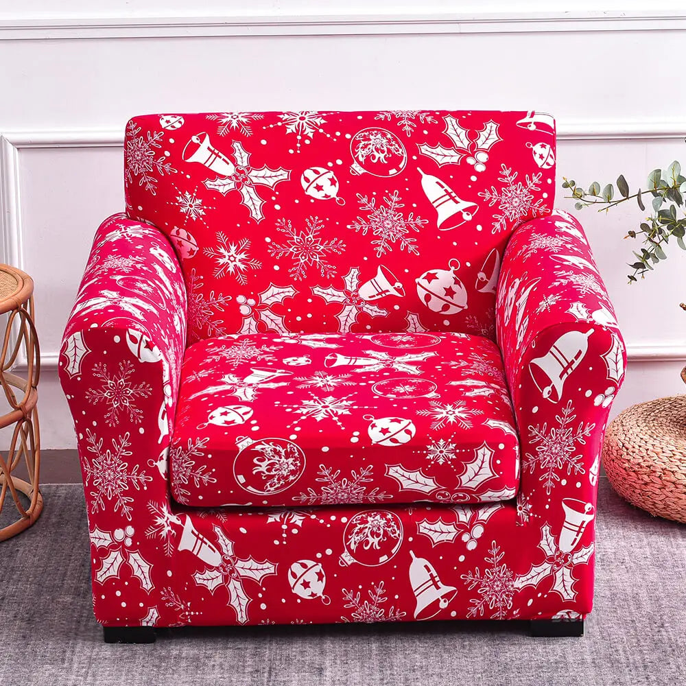 Christmas Couch Cover Box Cushion Armchair Slipcover Crfatop %sku%