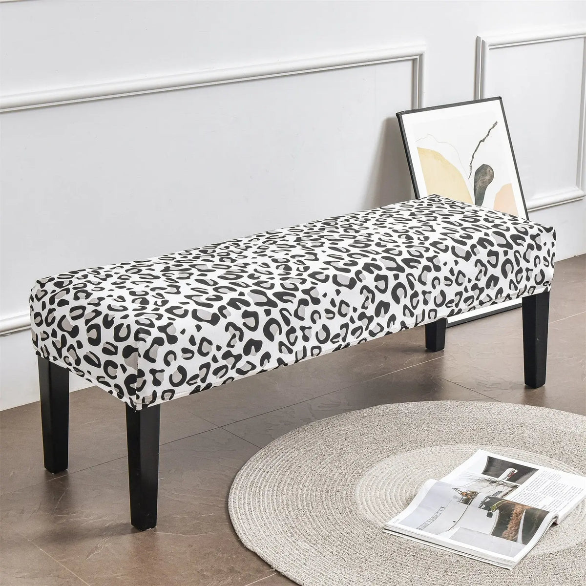 Anti-Dust Bench Cover Furniture Protector for Upholstered Bench Dining Room Crfatop %sku%