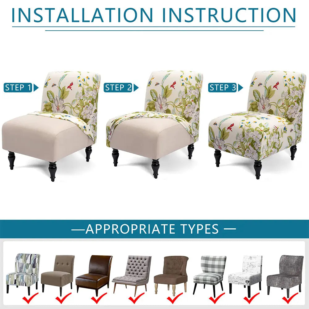 Armless Chair Slipcover Removable Armless Accent Chair Covers Washable Chair Slipcovers Crfatop %sku%