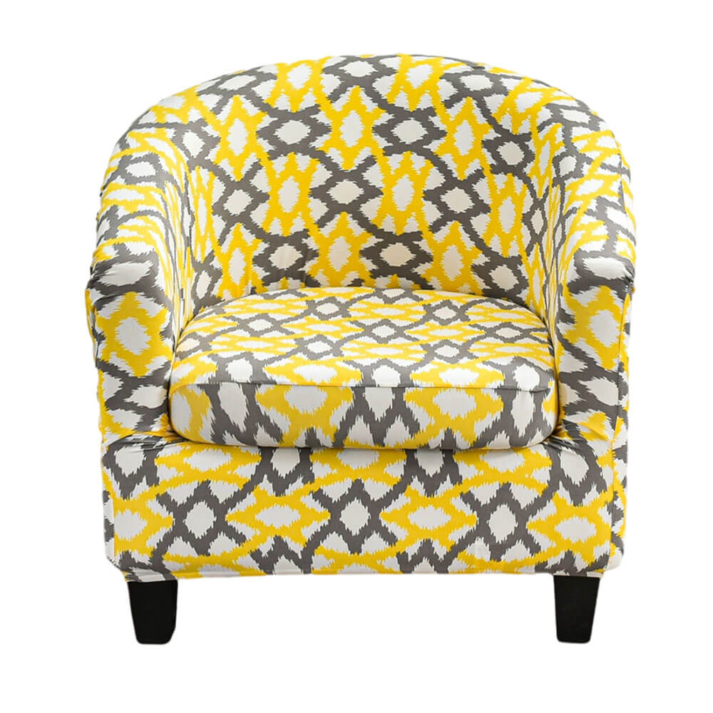 Classical Yellow Club Tub Chair Cover Stretch 2 Pieces Armchair Cover CCC013 Crfatop %sku%