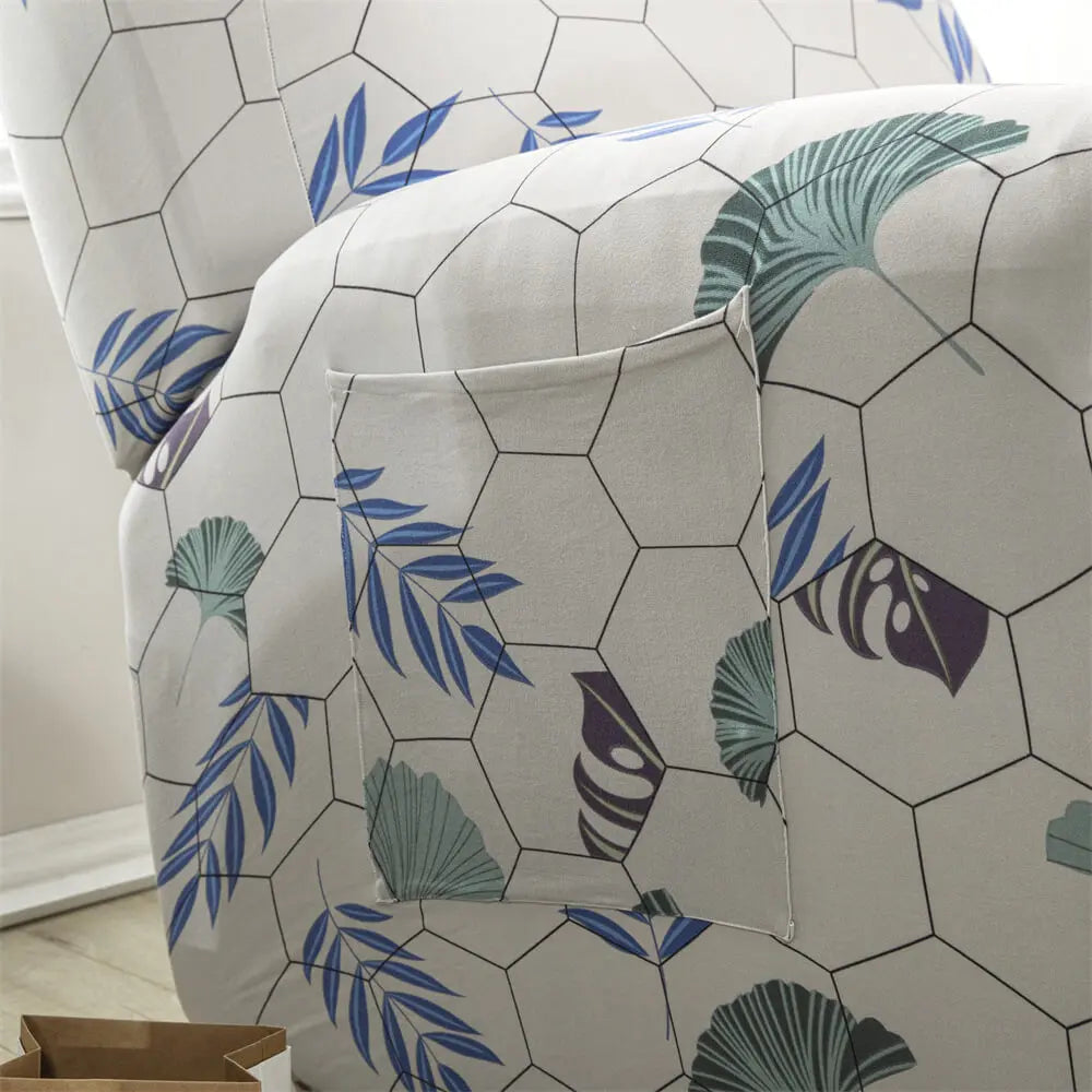 CRFATOP Stretch Recliner Slipcover Printed 4-Piece 1 Seat Recliner Chair Slipcover Furniture Protector Crfatop %sku%