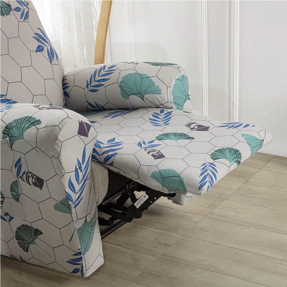 CRFATOP Stretch Recliner Slipcover Printed 4-Piece 1 Seat Recliner Chair Slipcover Furniture Protector Crfatop %sku%