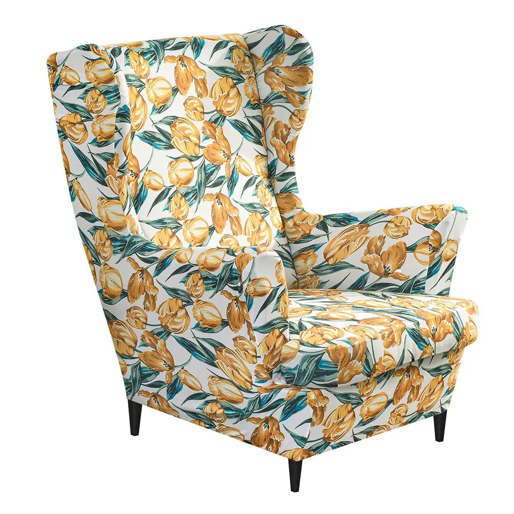 Chic Tulip Wingback Chair Cover Oversized 2-piece Slipcovers with T- cushion Couch Cover Crfatop %sku%