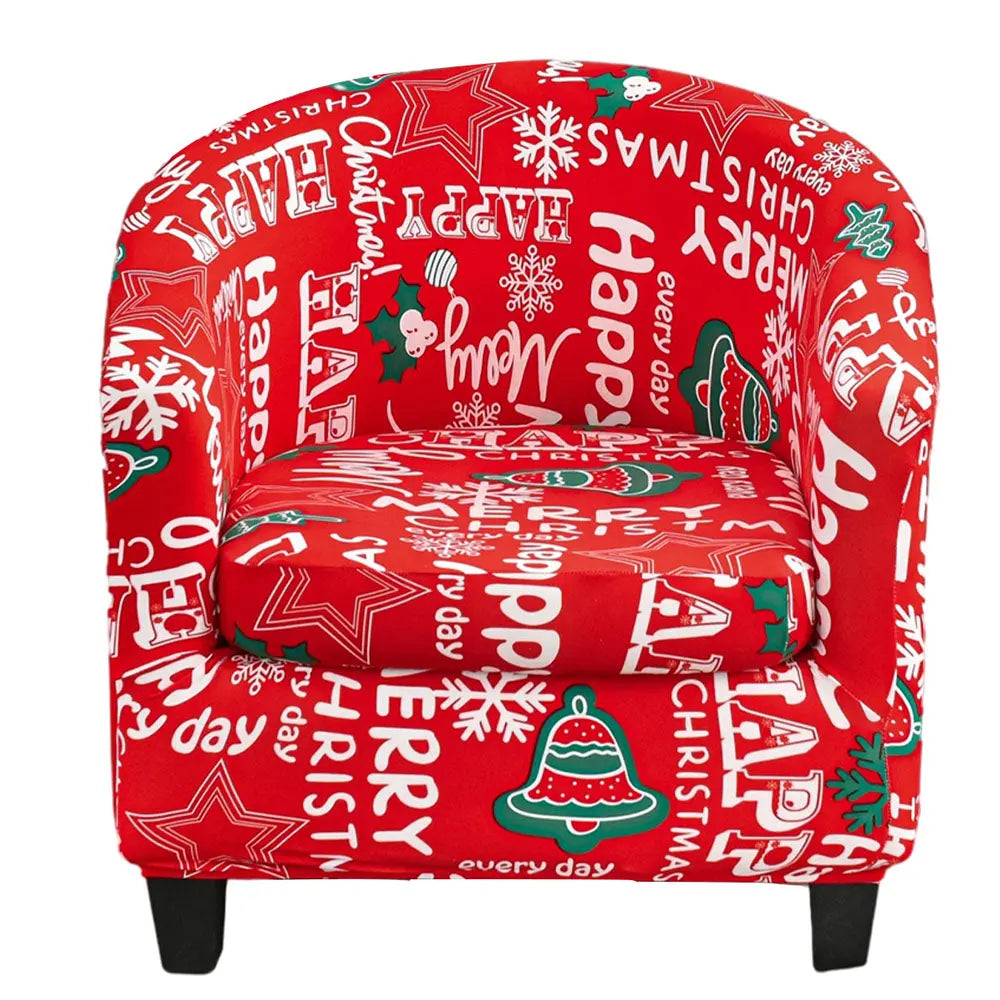 Classical 2 Pcs Christmas Style Red Club Chair Cover Removable Armchair Furniture Protector Top Level Crfatop %sku%