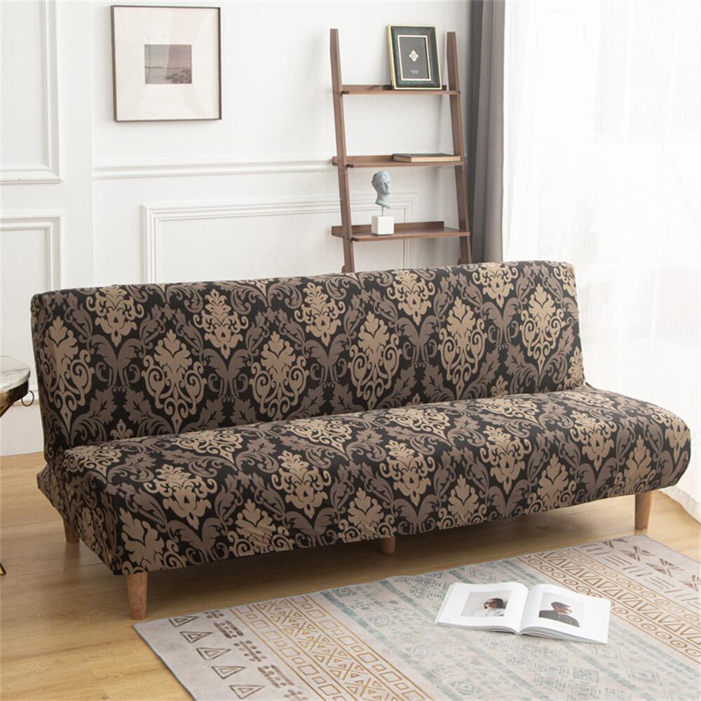 Stretch Printing Futon Cover Floral Armless Sofa Slipcover Folding Sofa Bed Cover Crfatop %sku%