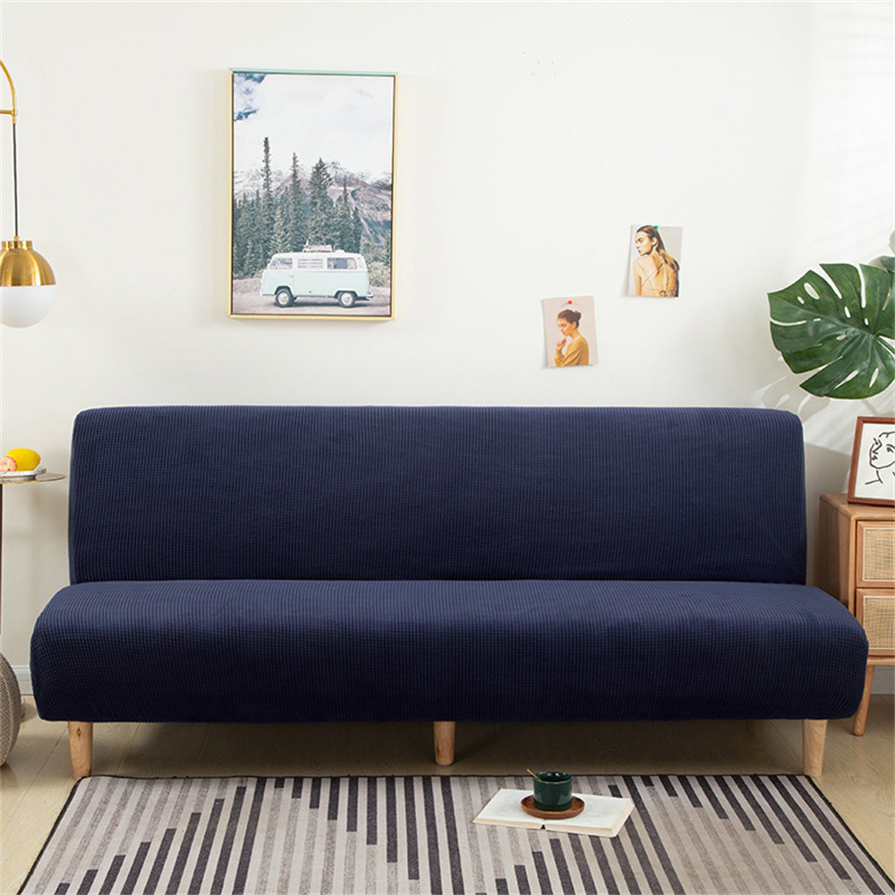 Foldable Armless Futon Slipcover Sofa Cover Folding Couch Shield with Elastic Bottom Top Level Crfatop %sku%