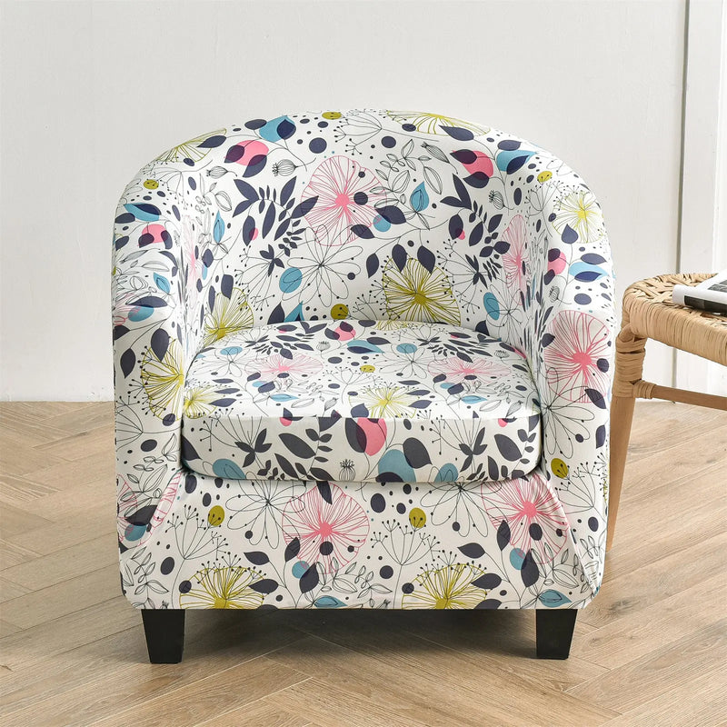 Farmhouse Style Floral Club Chair Chair High Spandex Couch Cover Slipcovers Top Level Crfatop %sku%