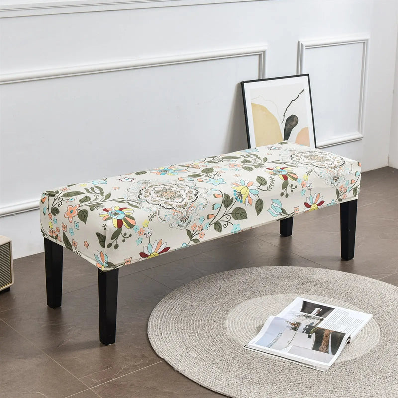 Floral Plus Size Dining Bench Cover Soft Washable Bench Ottaman Cover Slipcover BC0015 Crfatop %sku%
