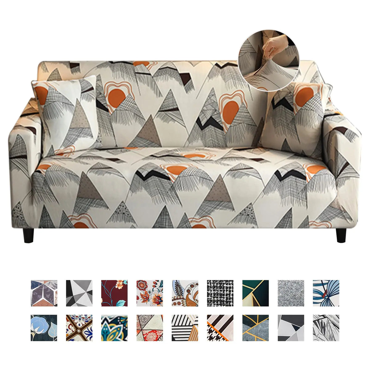 Full Size Futon Cover One-piece Sofa Bed Slipcover without Arms Crfatop %sku%
