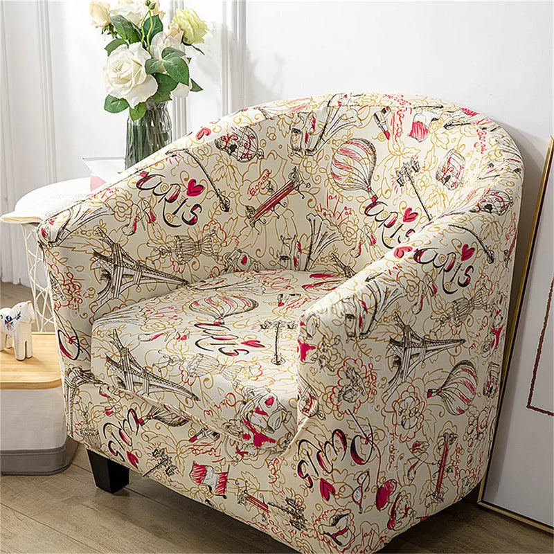 Fun Printing Club Chair Cover Trendy Tub Slipcovers Sofa Cover Furniture Protector for Living Room Crfatop %sku%