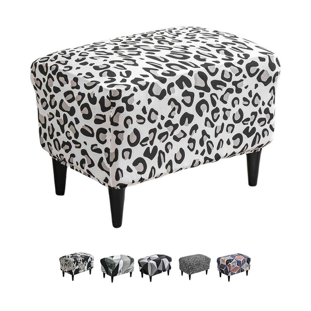 Leopard Prints Ottoman Slipcover High Quality Rectangle Storage Stool Sofa Cover Footstool Protector Crfatop %sku%