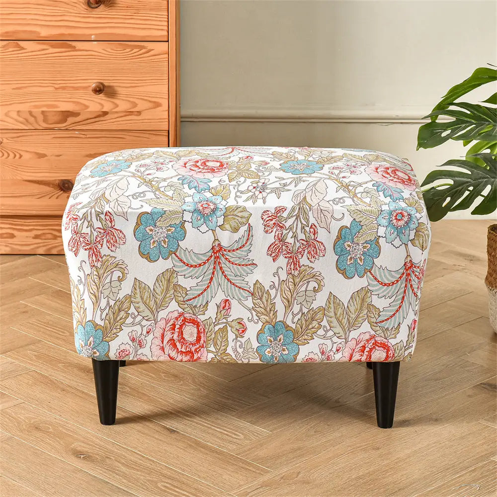Oversized Ottoman Slipcovers Removable Elastic Rectangle Footstool Protector Top Level Crfatop %sku%