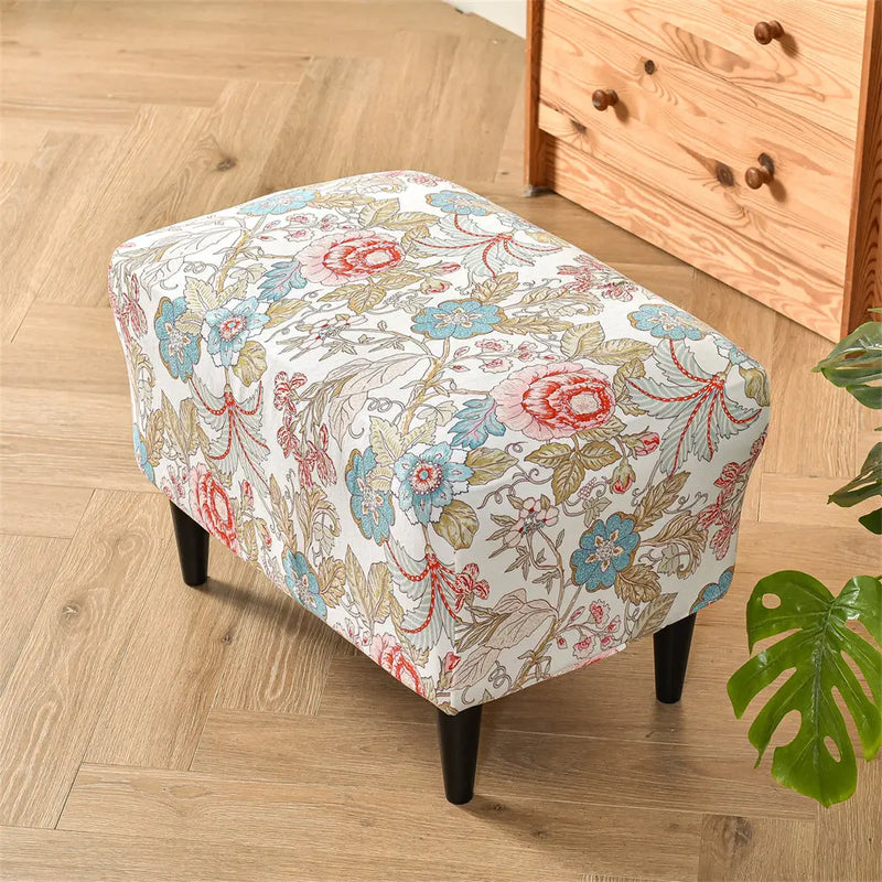 Oversized Ottoman Slipcovers Removable Elastic Rectangle Footstool Protector Top Level Crfatop %sku%