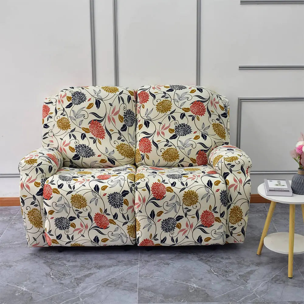 Printed Recliner Couch Cover 2-seater Loveseat Slipcover for Recliner Crfatop %sku%