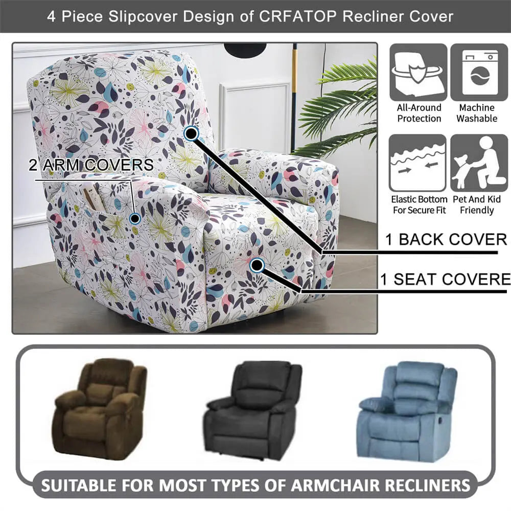 Printed Recliner Slipcover Arm Sofa Cover Crfatop %sku%