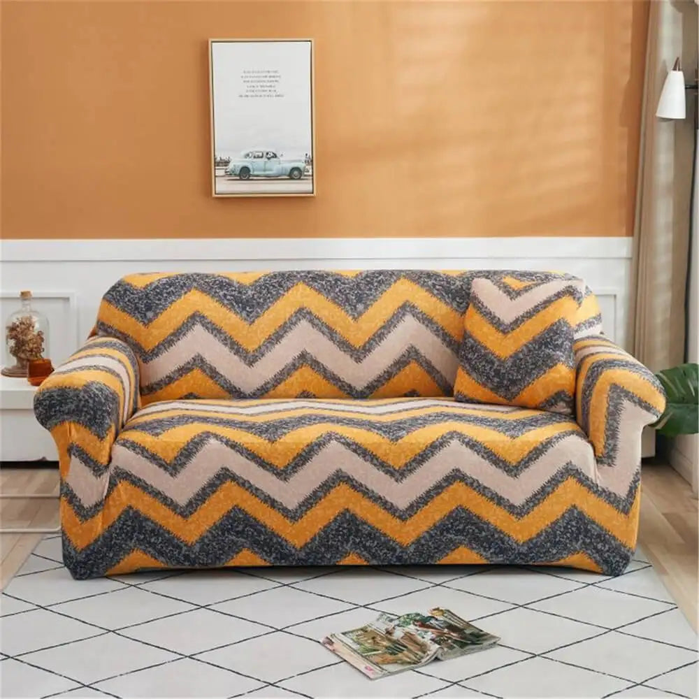 Printing Loveseat Slipcover One-piece 3-seater Sofa Cover Crfatop %sku%