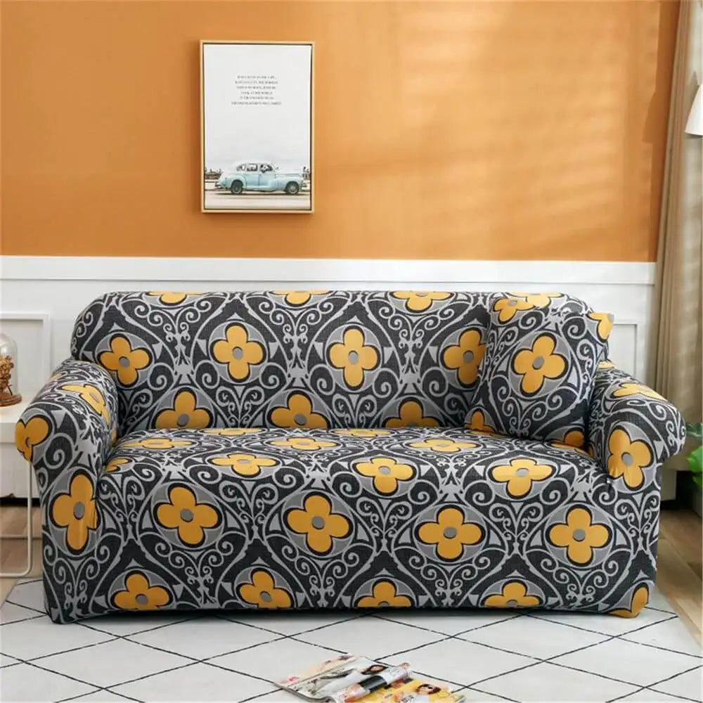 Printing Loveseat Slipcover One-piece 3-seater Sofa Cover Crfatop %sku%
