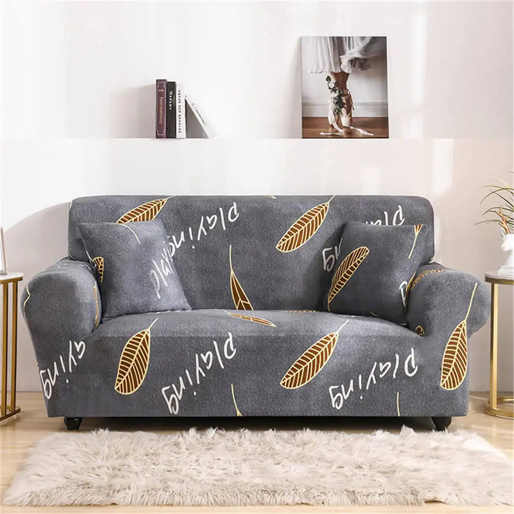 Printing Loveseat Slipcover One-piece 3-seater Sofa Cover Crfatop %sku%