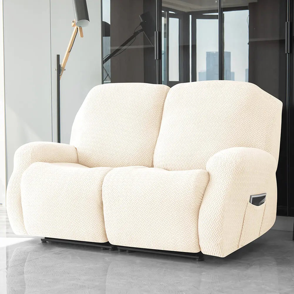 Textured Grid Loveseat Recliner Cover Double Recliner Couch Cover Crfatop %sku%