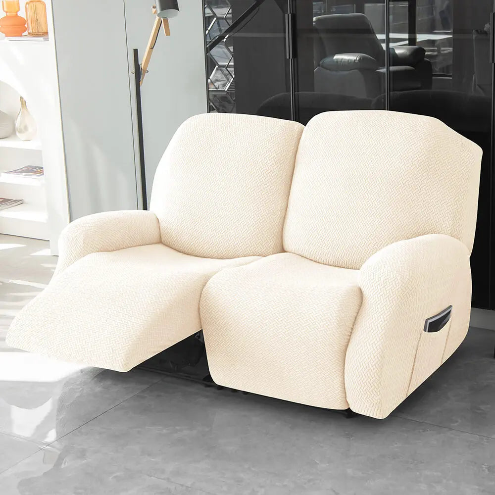 Textured Grid Loveseat Recliner Cover Double Recliner Couch Cover Crfatop %sku%